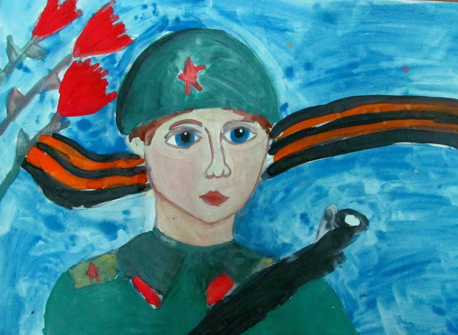 День Победы рисунок гуашью